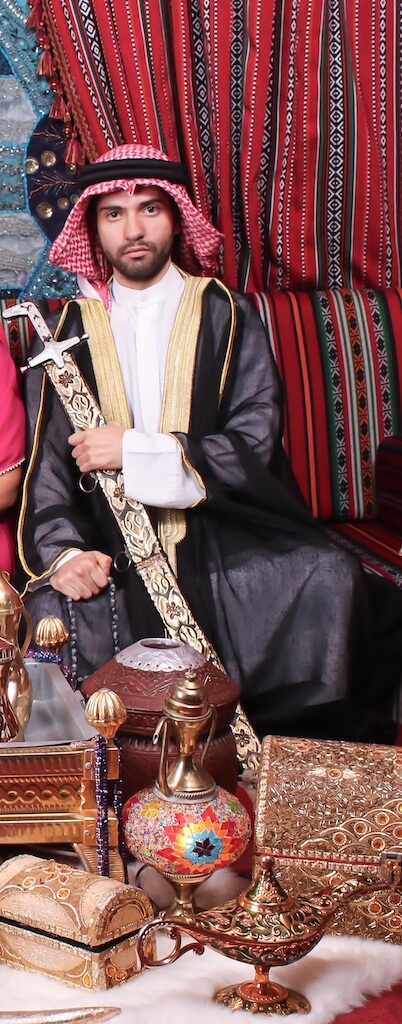 Emmanuel in Arabic attire